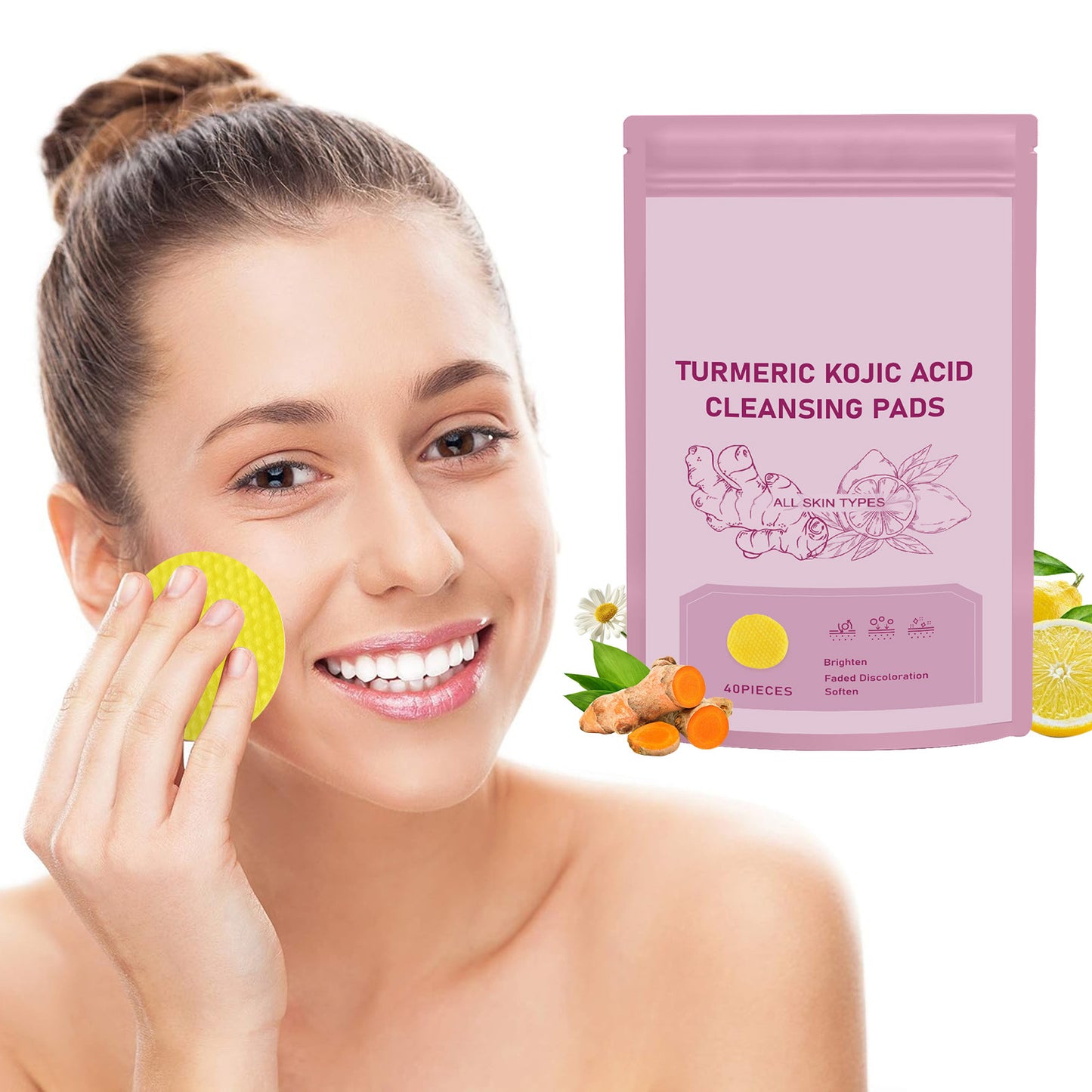 Premium Korean Cleansing Pads with Kojic Acid & Turmeric